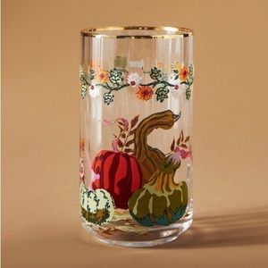Anthropologie Autumn Drinking Glass Pumpkins Inslee Fariss festive Thanksgiving